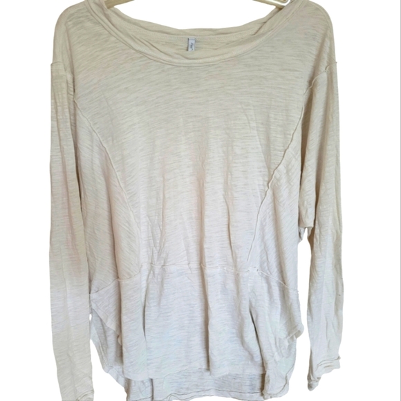 Z Supply High Low Cream Long Sleeve Sweater Tee Size Medium - Picture 1 of 11